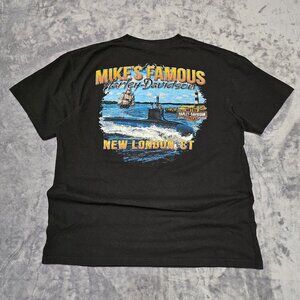 Harley Davidson Men's Large Mike’s Famous New London CT Shirt USA Navy Submarine